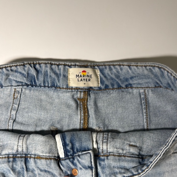 Marine Layer Blue Flare Wide Leg Jeans - Picture 7 of 9